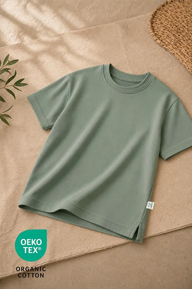 Детский комплект футболок с коротким рукавом хлопковый Basics Luppinos, Tile-Green — фото 3