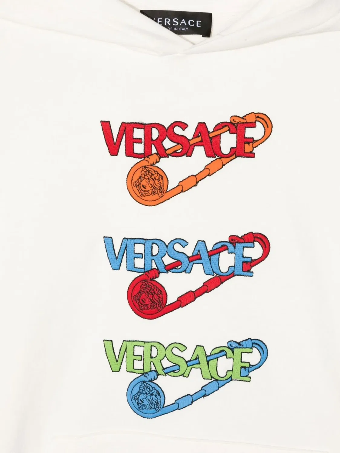 Худи с логотипом из коттона Versace, белый — фото 2