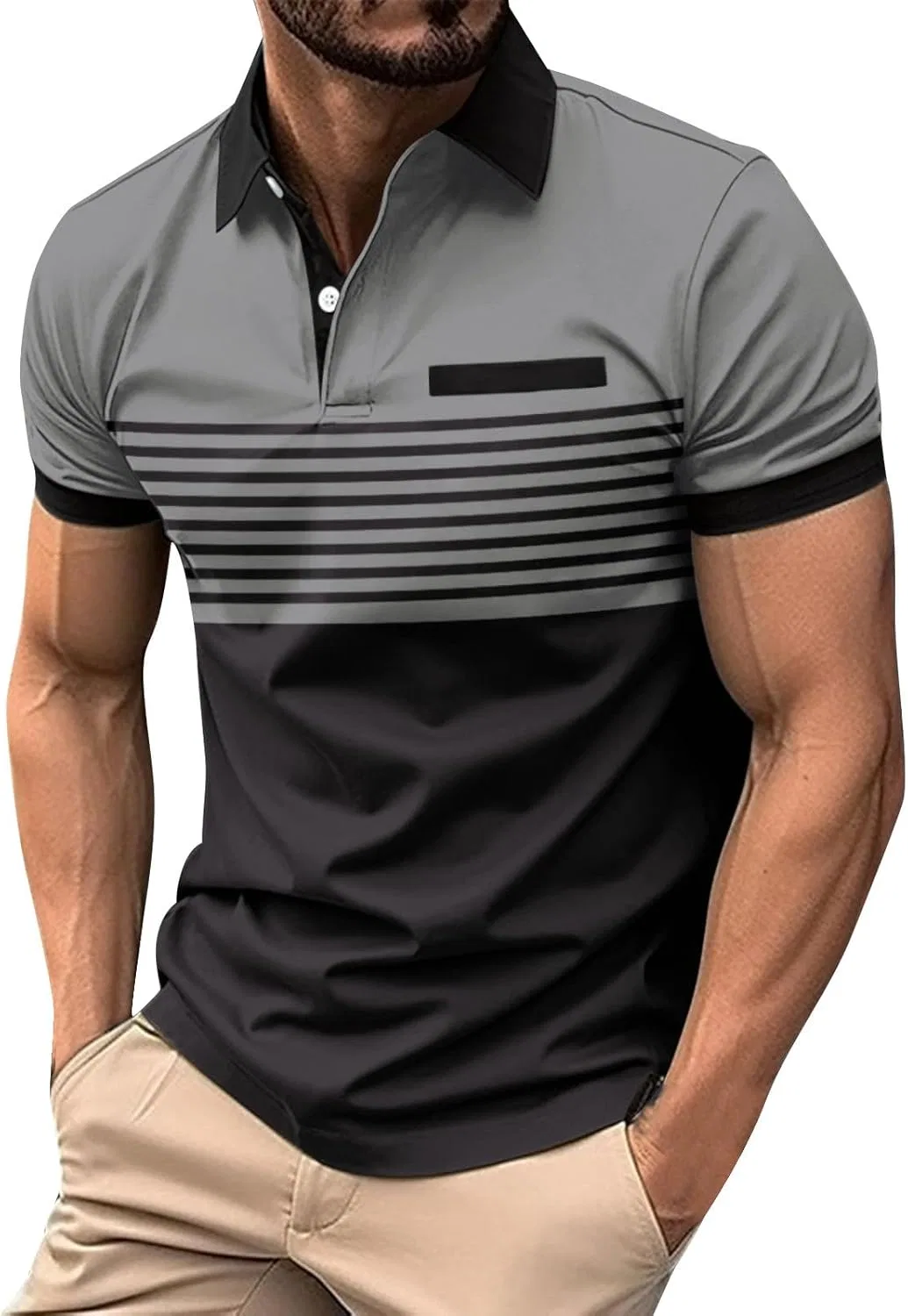 Мужская спортивная футболка поло Demi, C1-gray