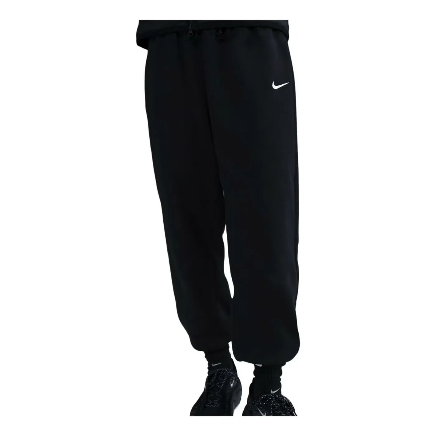 Спортивные штаны с высокой посадкой Oversized Phoenix Fleece Nike, черный