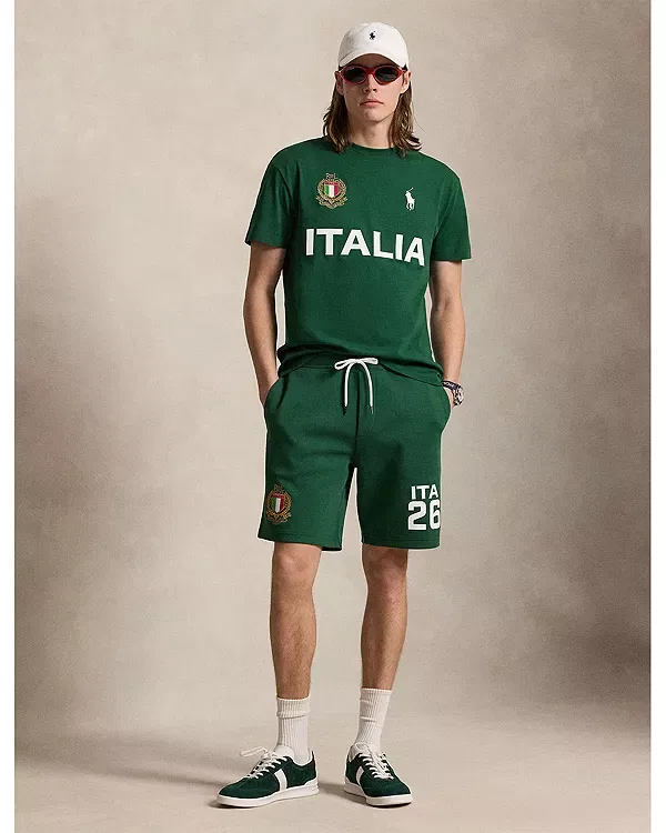 Мужская футболка с принтом Classic Fit Italy Polo Ralph Lauren, зеленый — фото 2