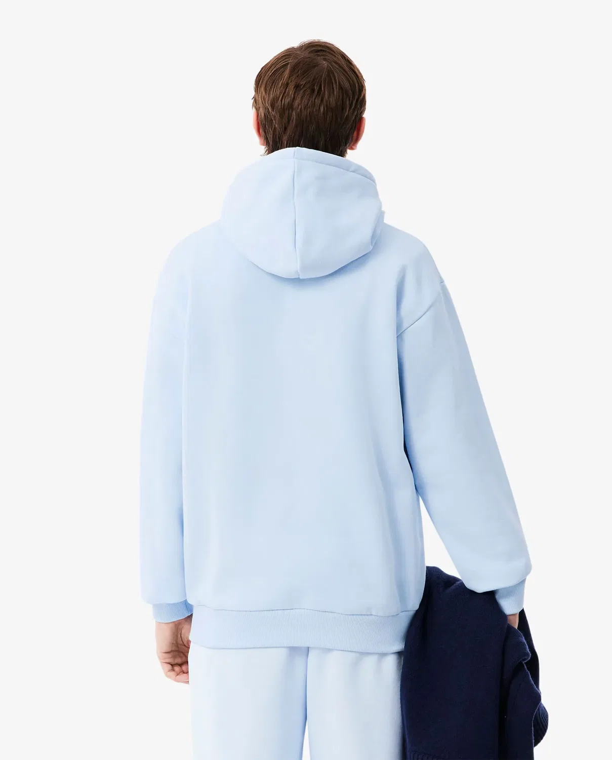 Худи мужская Lacoste с капюшоном из футера, свободный крой, светлый синий — фото 2