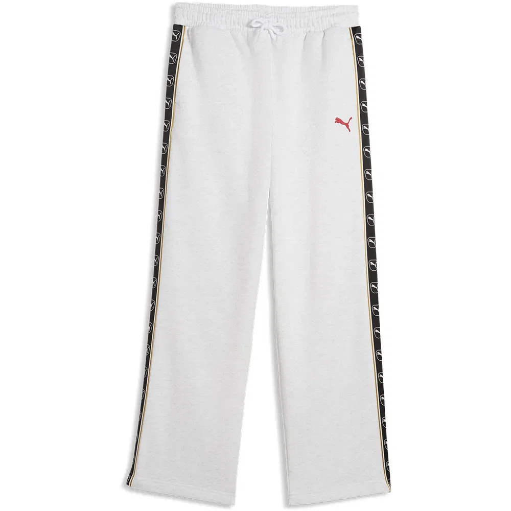 Детские спортивные штаны для мальчиков с принтом Puma Essential Elevated Tape Relaxed, White — фото 3