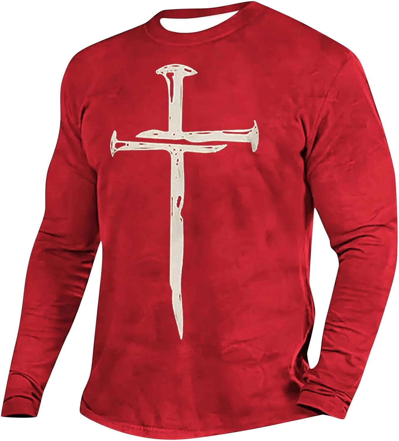 Мужская футболка с принтом Jesus Cross Faith, Slim Fit, Watermelon Red