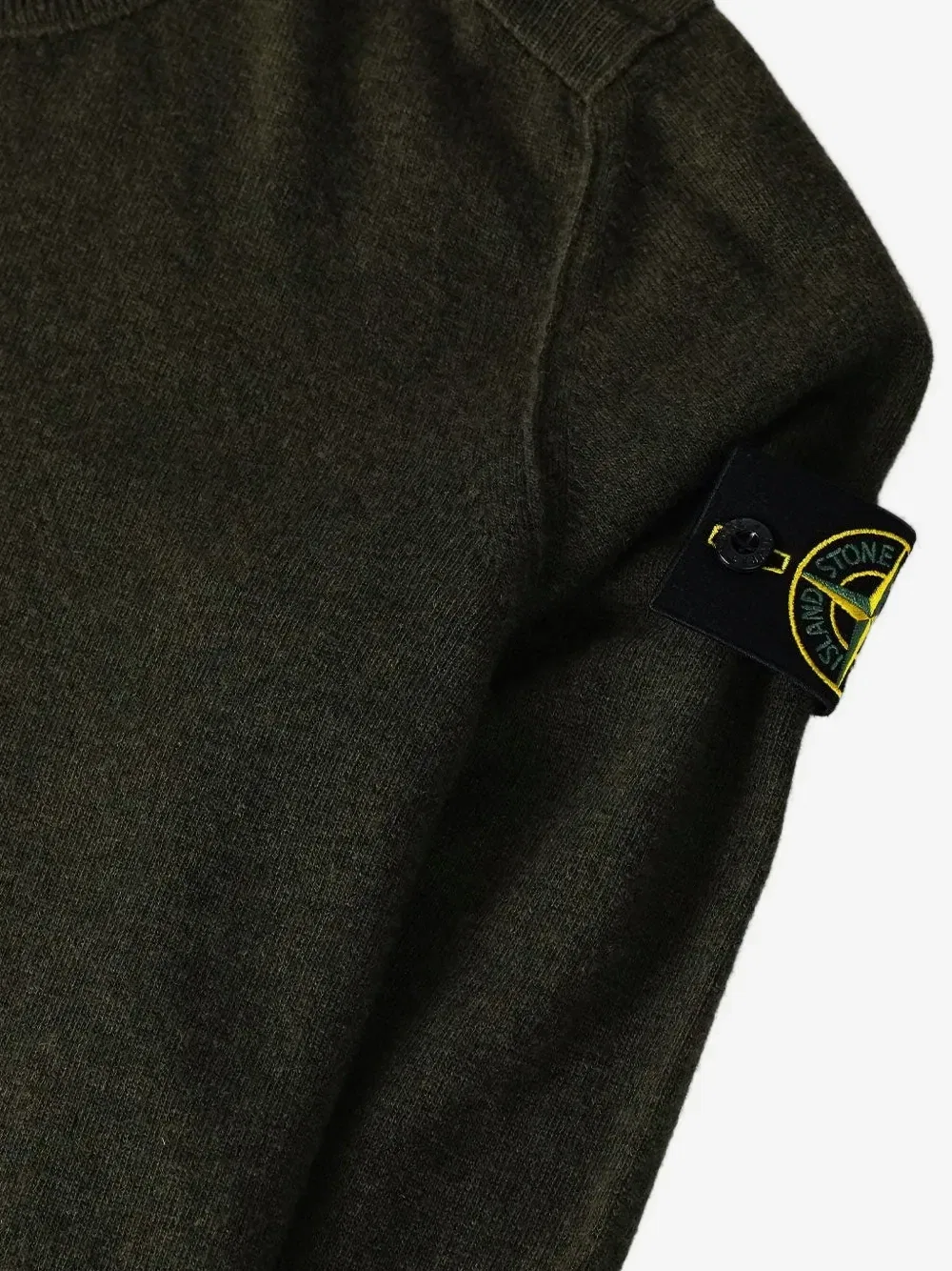 Шерстяной свитер с деталью-компасом Stone Island, зеленый — фото 3