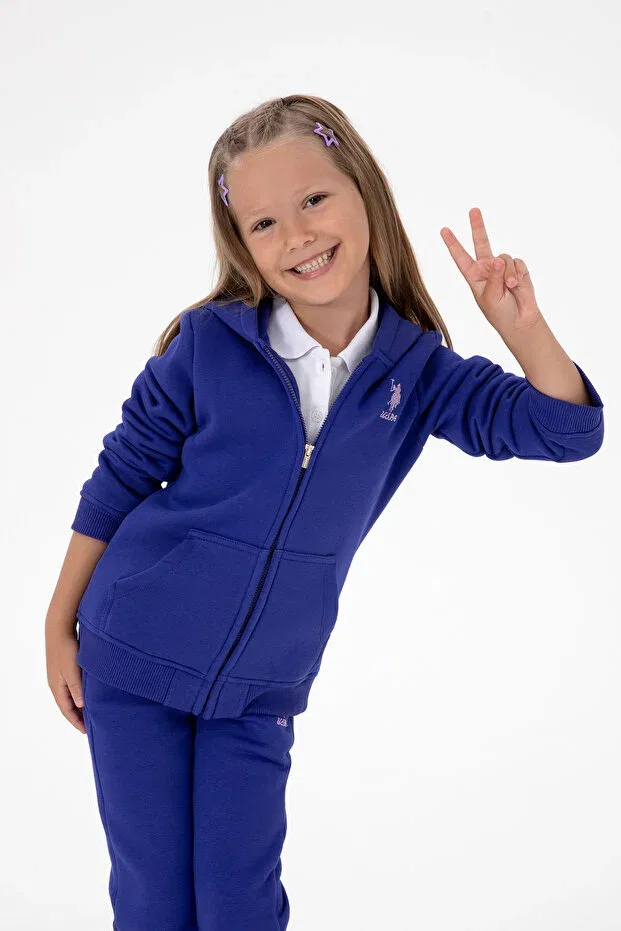 Детские свитшот для девочек с капюшоном U.S. Polo Assn., Purple