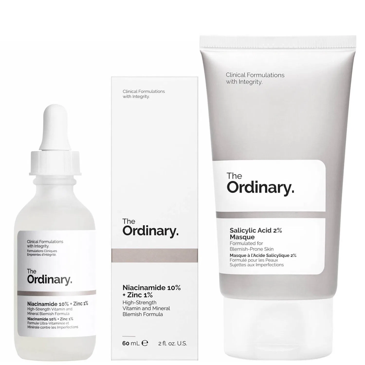 Набор средств от высыпаний Salicylic Acid 2% Masque и Niacinamide 10% + Zinc 1%, The Ordinary