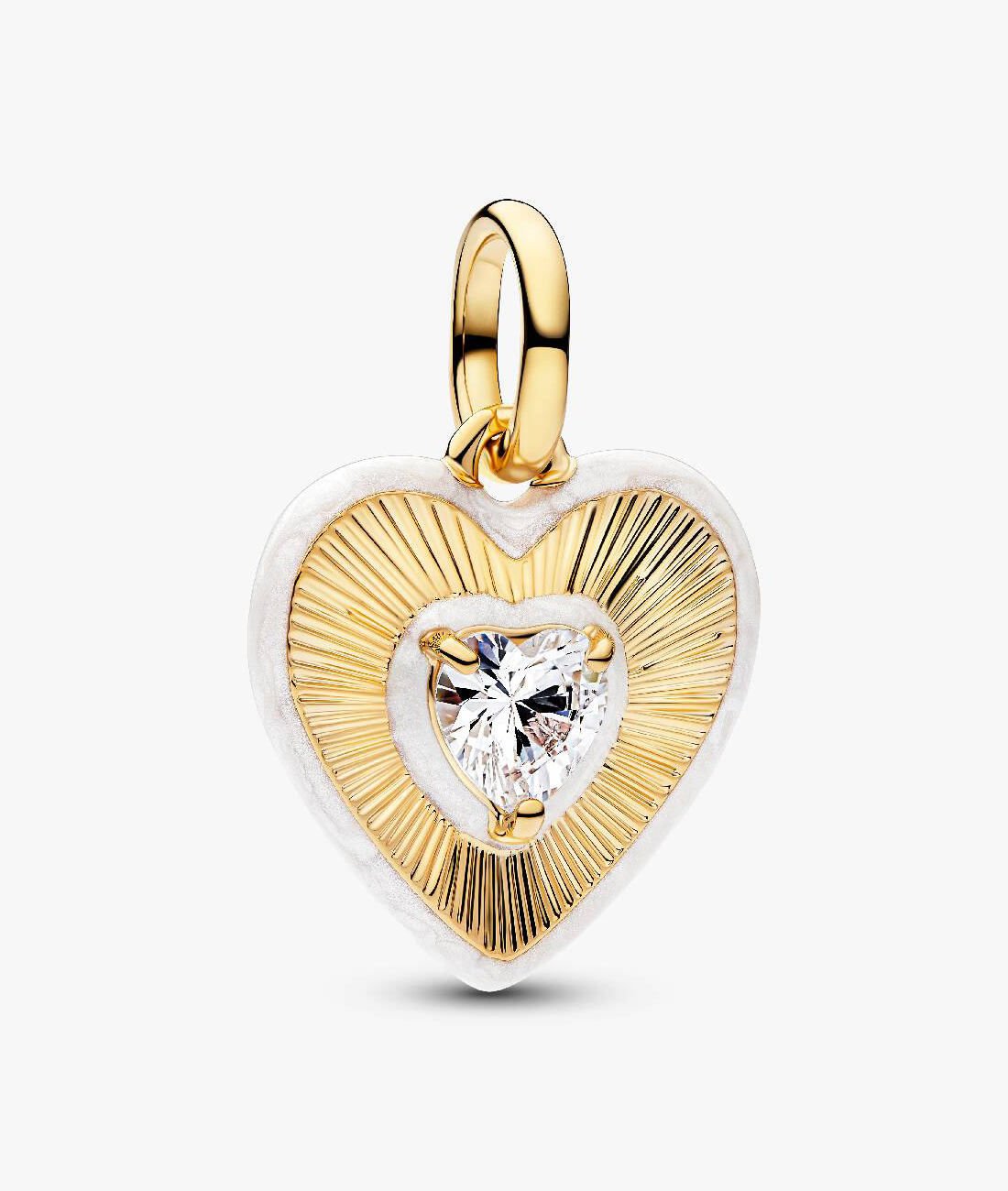 

Шарм Pandora Radiating White Heart Medallion, золото