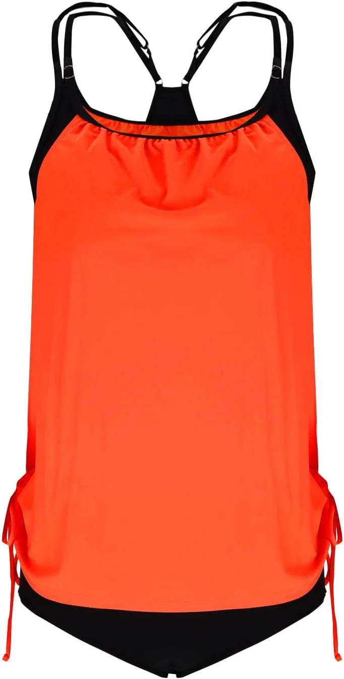 Женский танкини-купальник с контролем живота Plus Size, Yellow — фото 4
