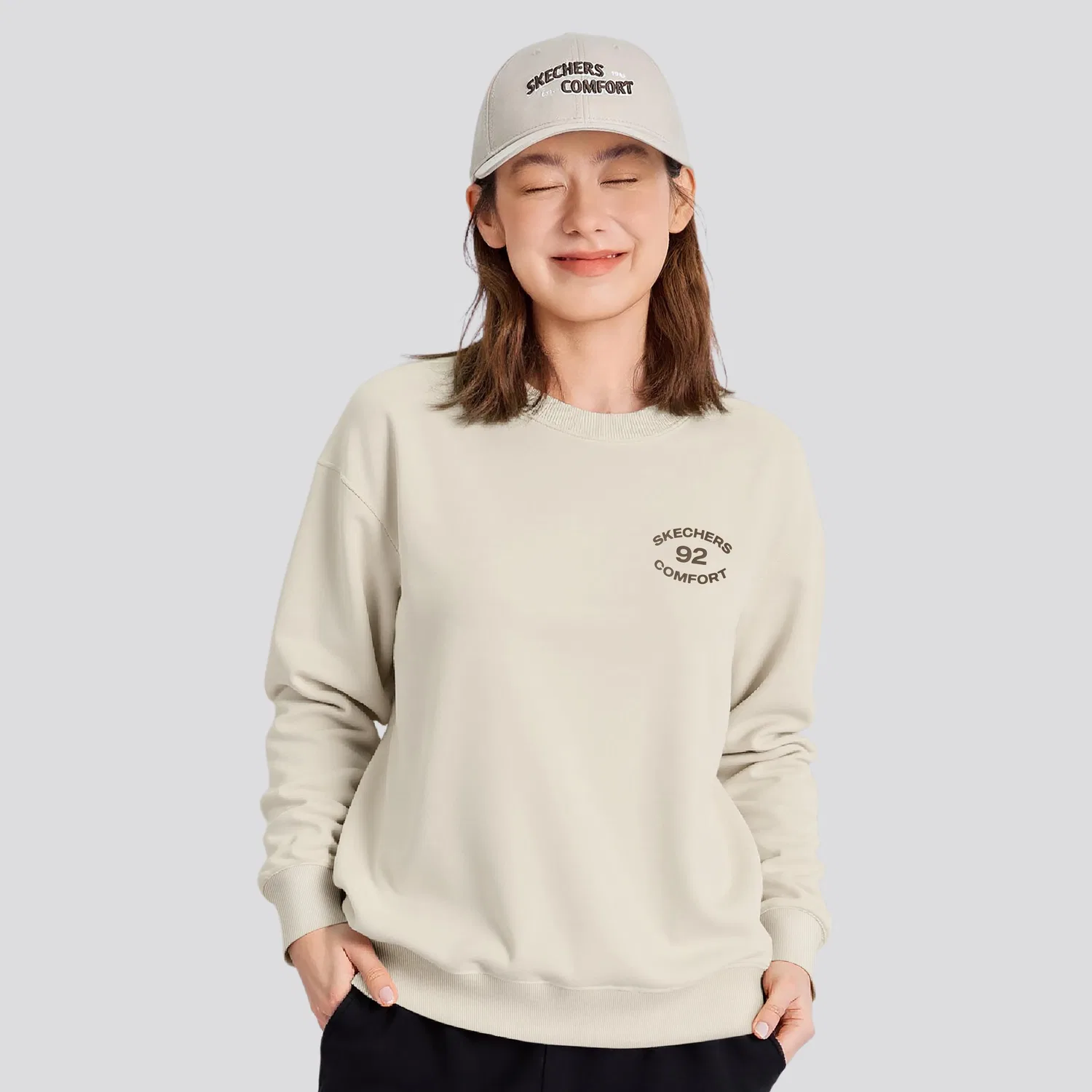 Детское худи с круглым вырезом Skechers, Ivory White — фото 4