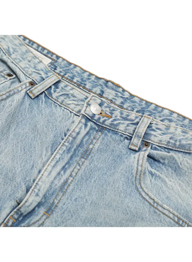 Джинсы свободного кроя с эффектом потертости Zara, голубой — фото 4