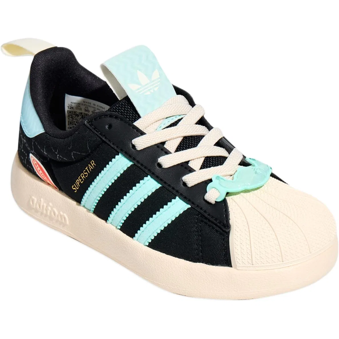 Детские кроссовки для скейтбординга из кожи Adidas Originals ADIFOM SUPERSTAR 360 C, Черно-Синий — фото 4