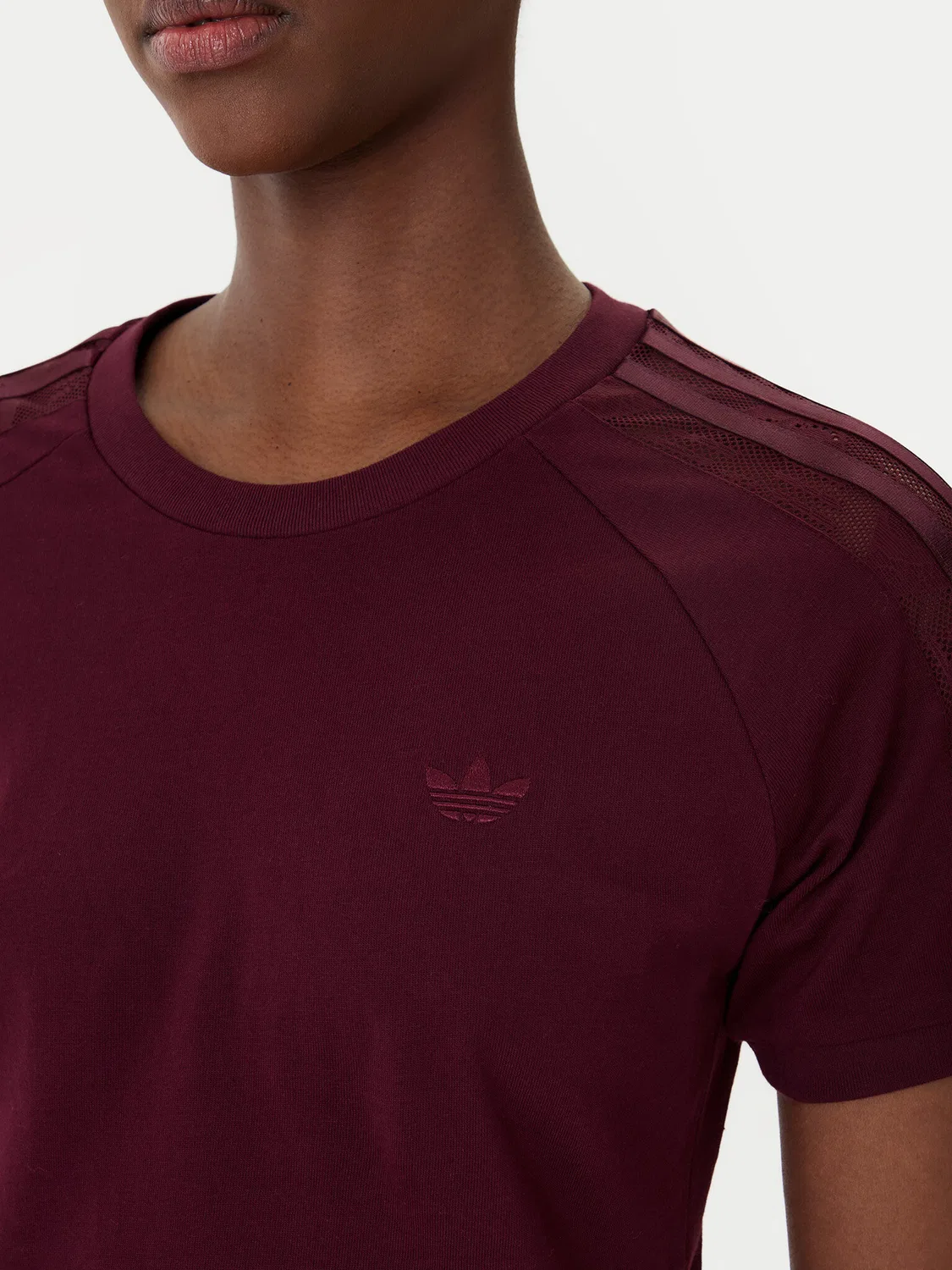 Женская футболка стандартного кроя Lace Cali Adidas, темно-красный — фото 4
