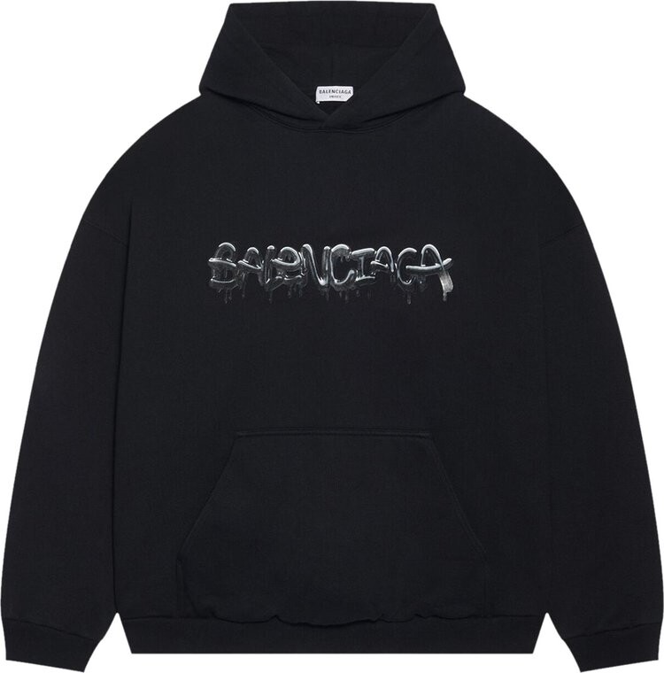 

Худи Balenciaga Wide Fit Hoodie 'Black', черный