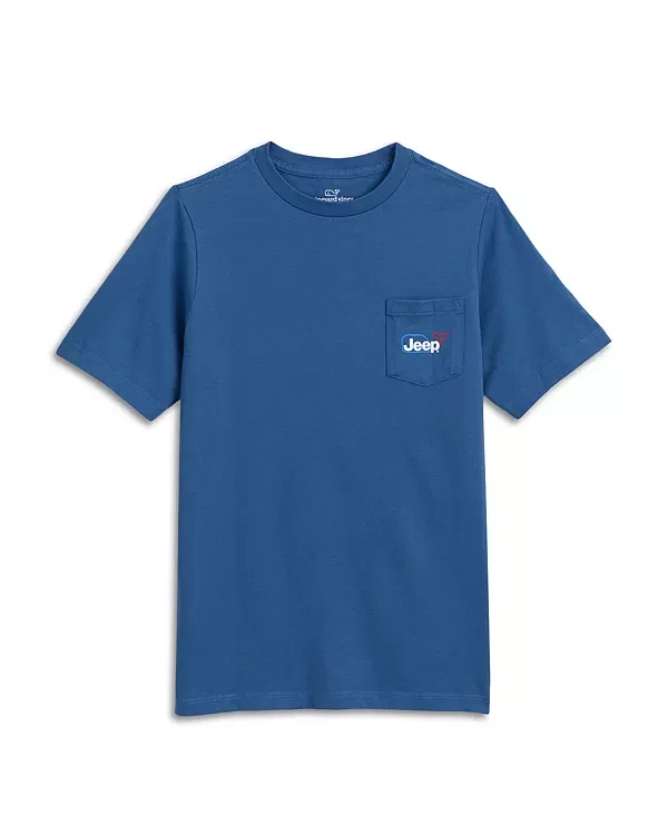 Детская футболка для мальчиков хлопковая X Jeep Logo Pocket Cotton Tee Vineyard Vines, Moonshine