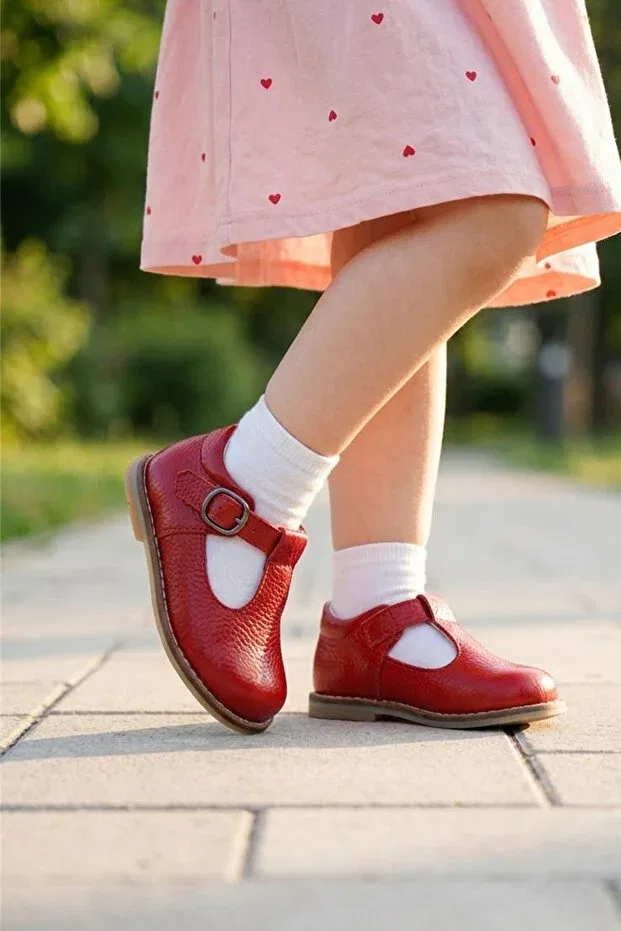 Детские туфли для девочек ортопедические Cevoclub Kids, Red