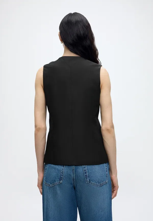Жилет из лиоцелла и льна Summer long waistcoat Tommy Hilfiger, черный — фото 3
