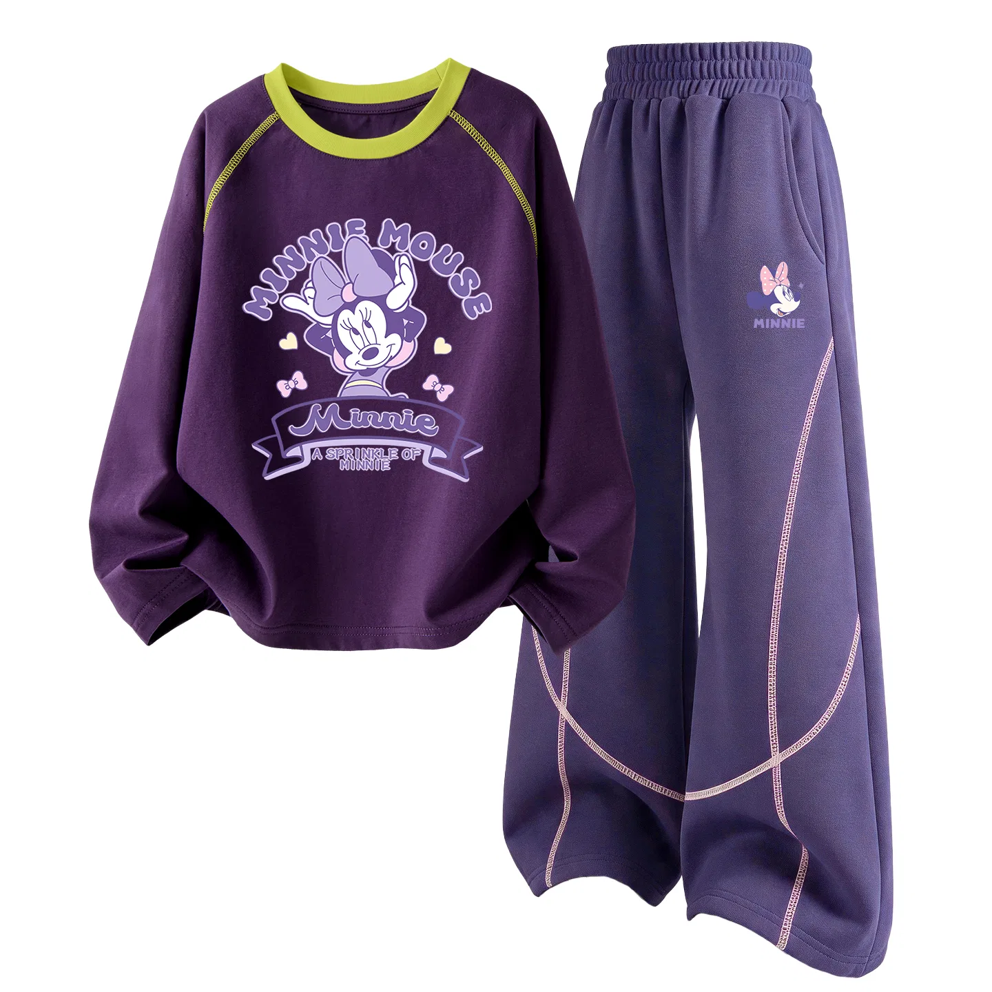 Детский спортивный костюм с воротником-стойкой Disney, Цвет Di Ribbon Mulberry Purple+Dianyue Knot K Berry Purple