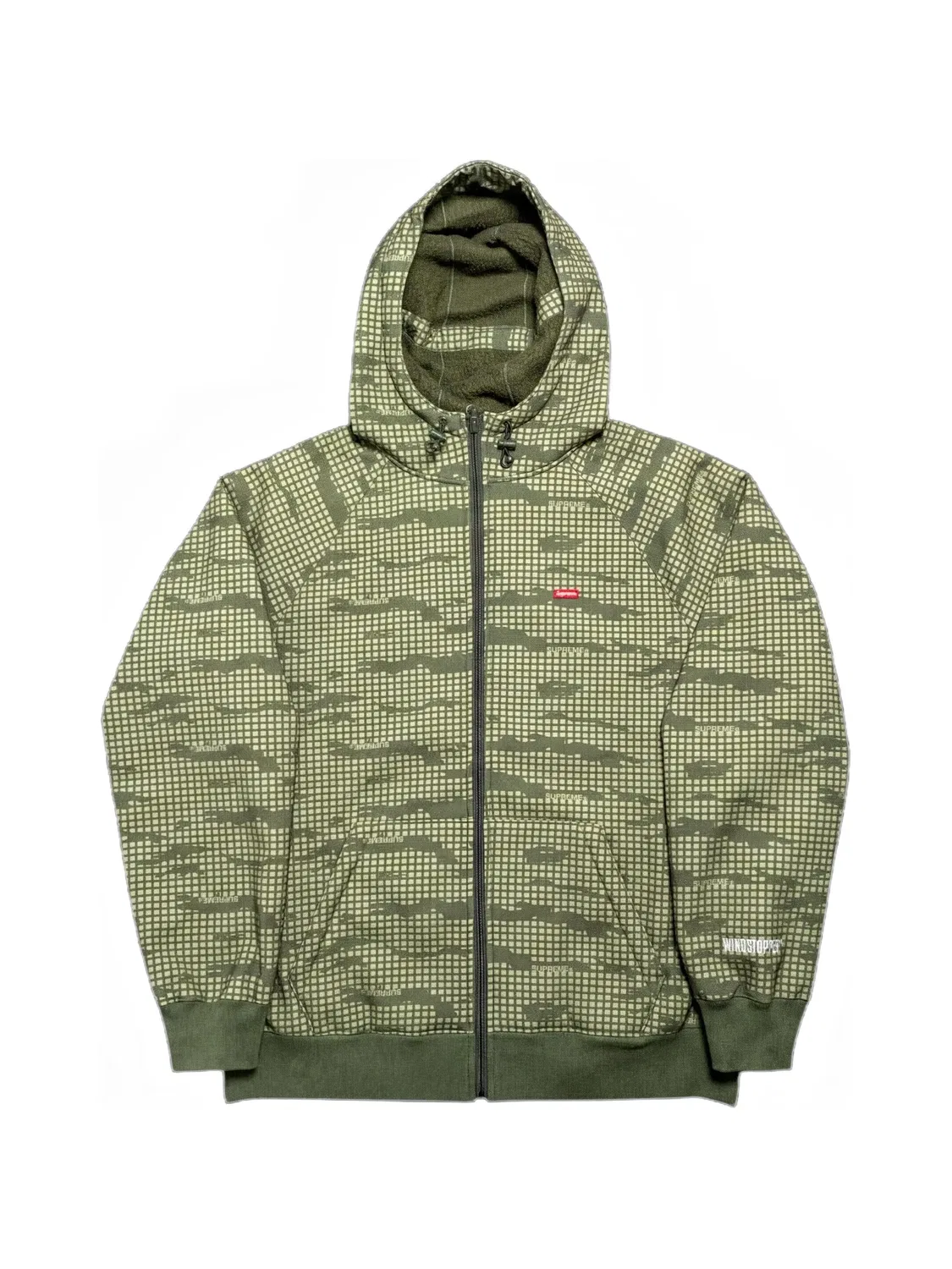 Худи Windstopper с камуфляжным принтом Supreme, зеленый
