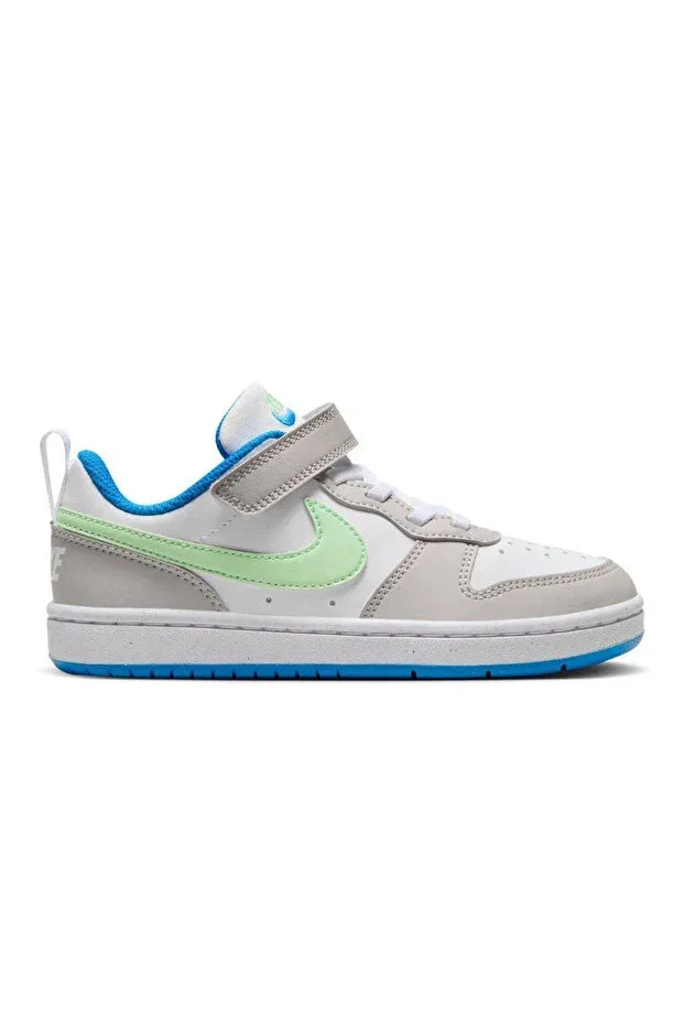 Детские кроссовки для прогулок из искусственной кожи Nike, White-Gray-Green