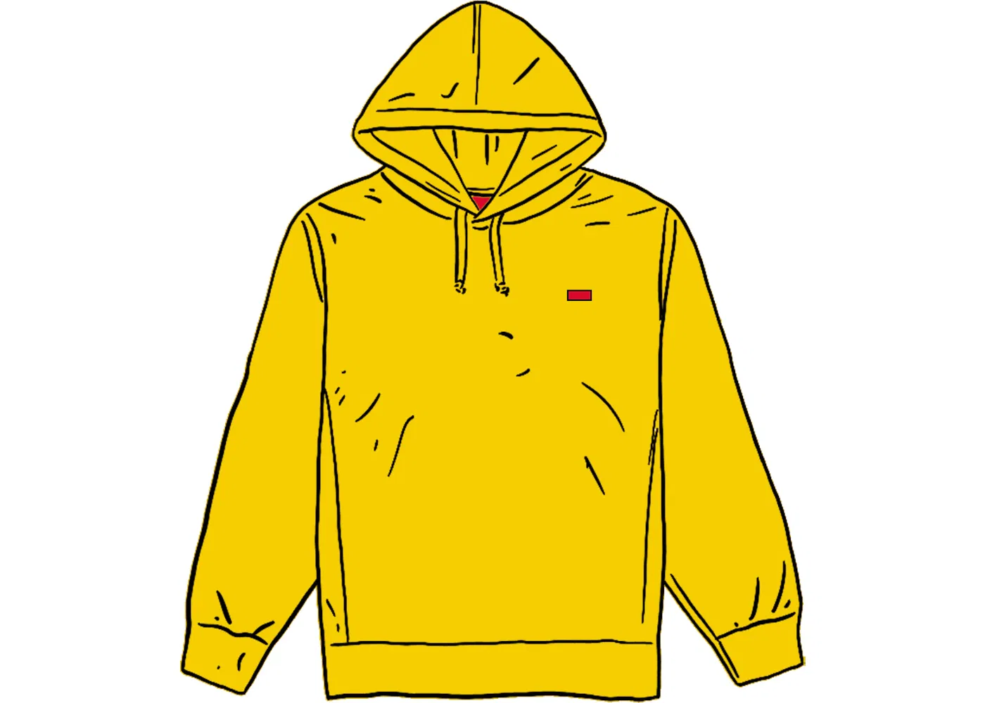 Мужской худи с нагрудным принтом Supreme Hooded Sweatshirt, Lemon