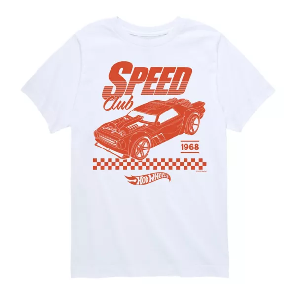 

Футболка для мальчиков с принтом Club Graphic, 8-20 скоростей Hot Wheels, белый