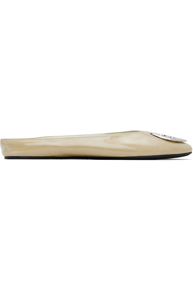 эксклюзивные балетки Reva без задника бежевого цвета от Ssense Tory Burch, цвет palo santo