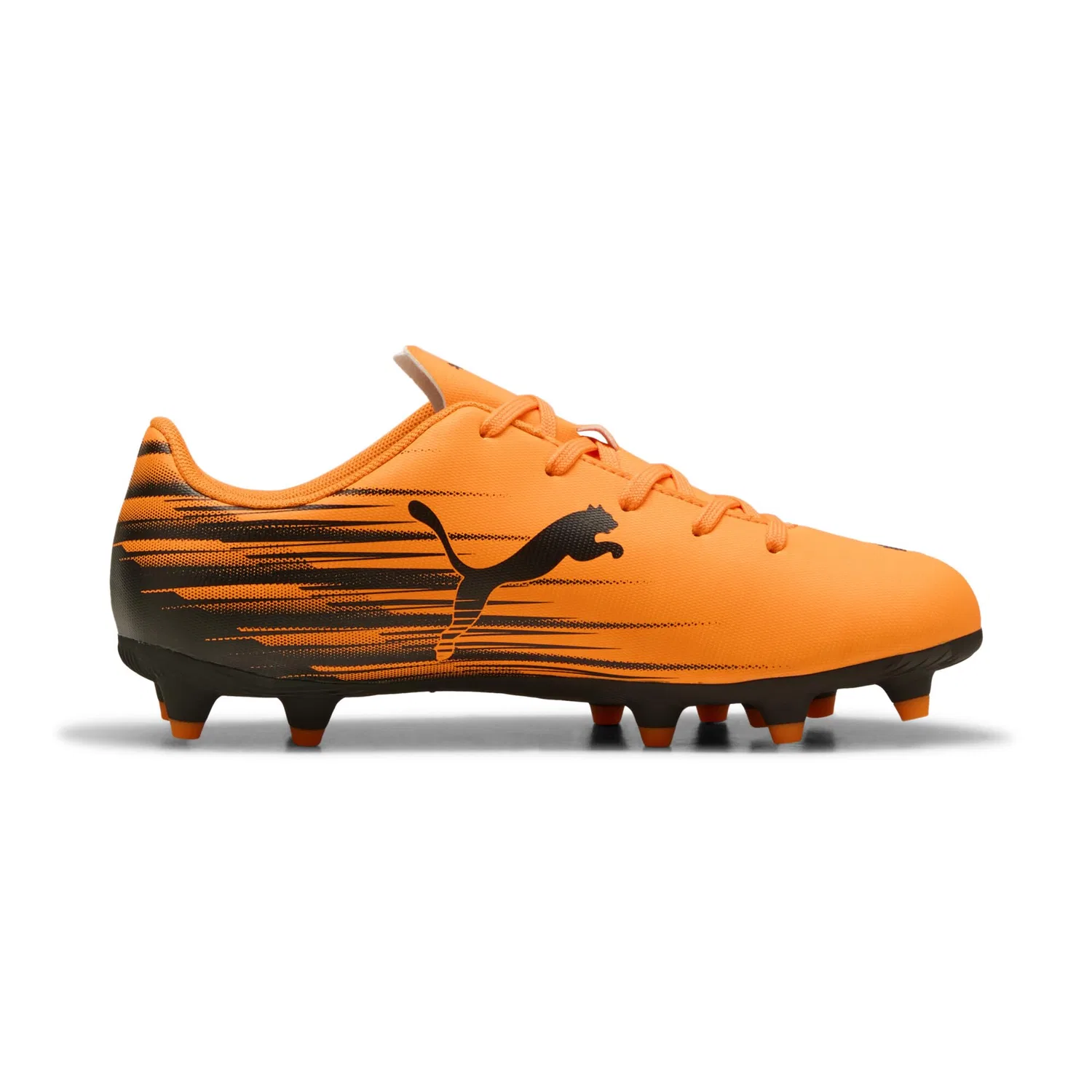 Детские бутсы для мальчиков с длинным рукавом Attacanto Firm, Artificial Ground Soccer Cleats PUMA, Heat Fire Black Ah25 — фото 3