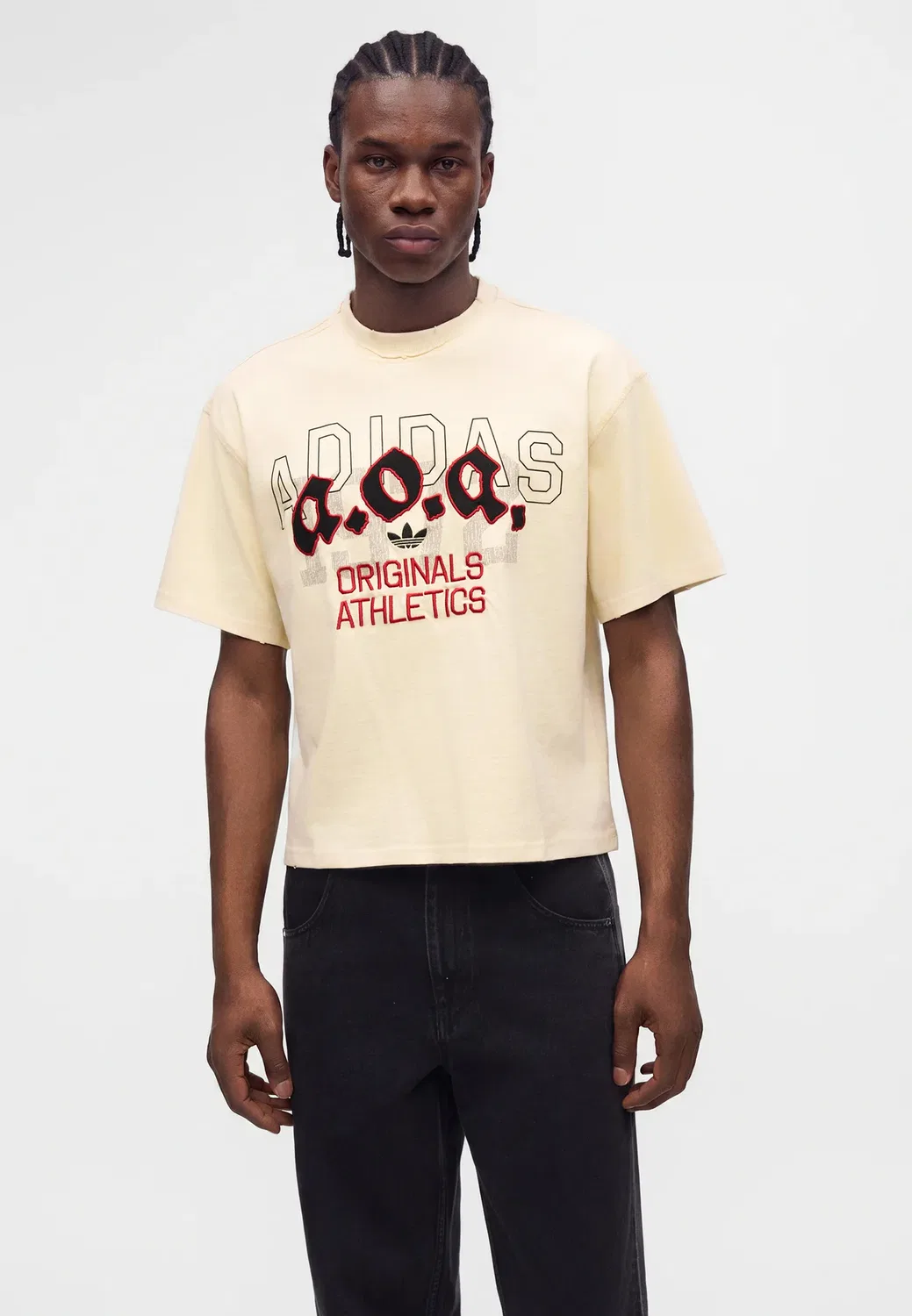 Оригинальная графическая футболка унисекс с принтом Adidas Originals, Warm Vanilla — фото 4