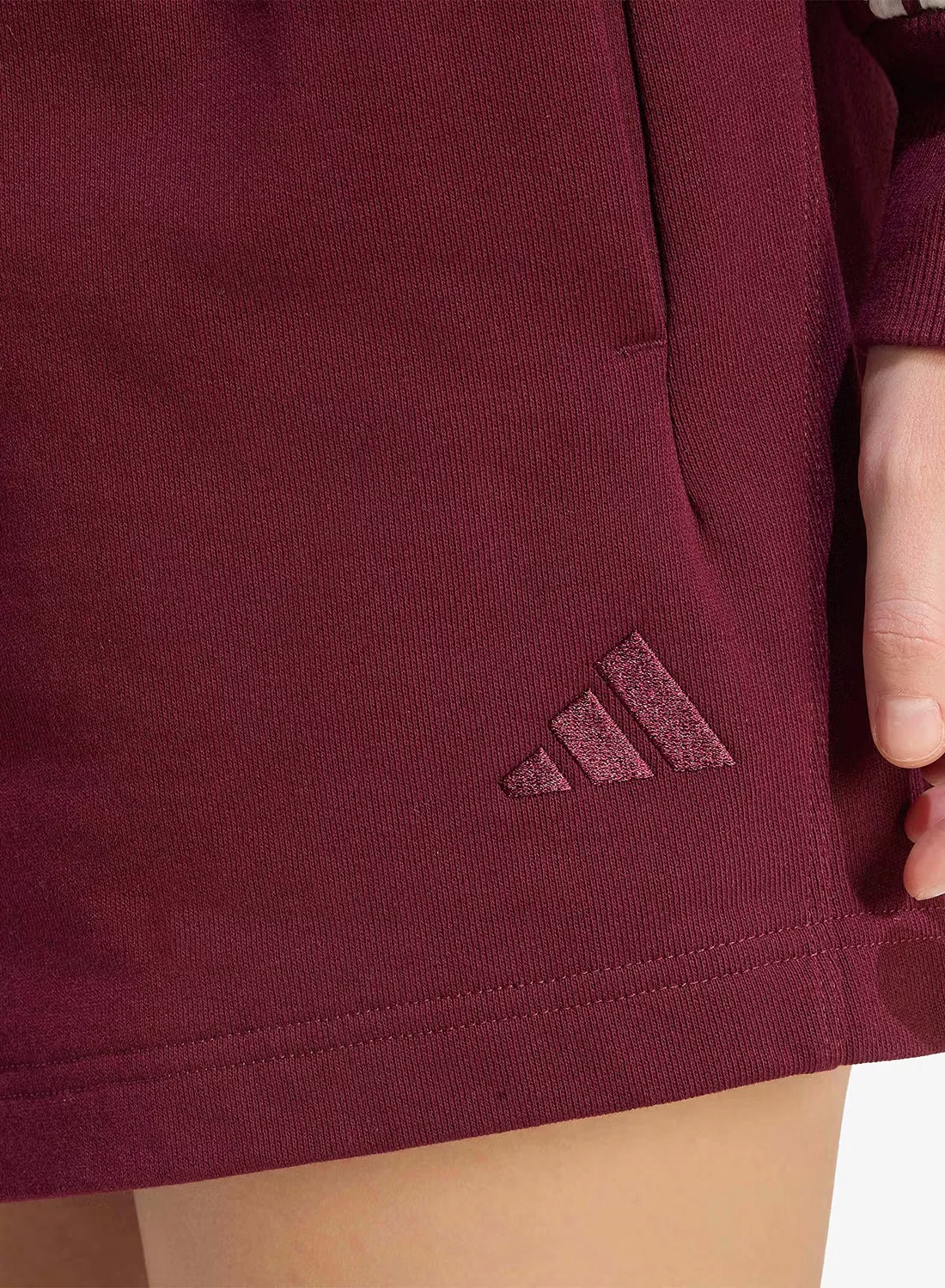 Шорты свободного кроя с логотипом Adidas, бордовый — фото 4