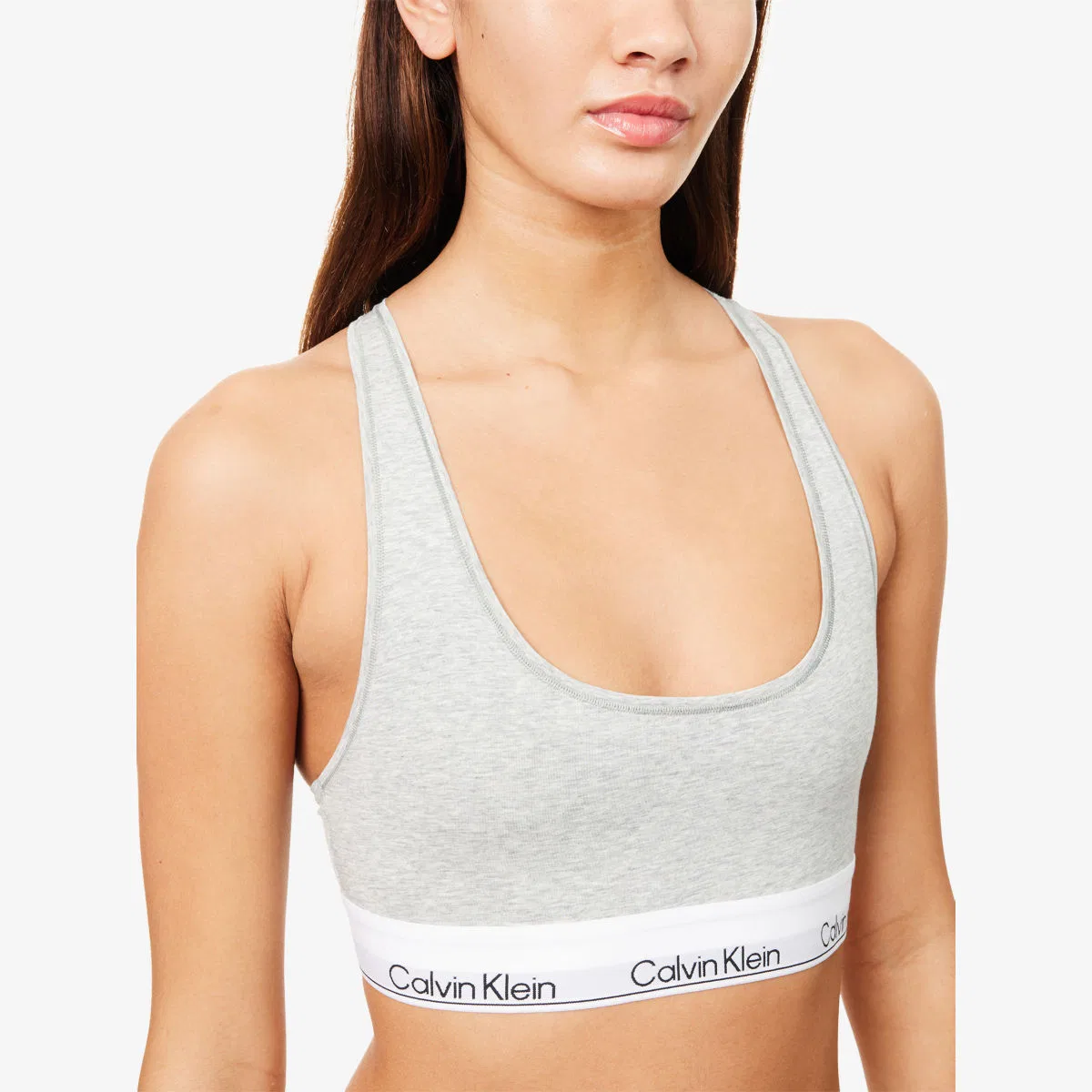 Бралетт из смеси хлопка и модала от бренда Icon Calvin Klein, серый — фото 4
