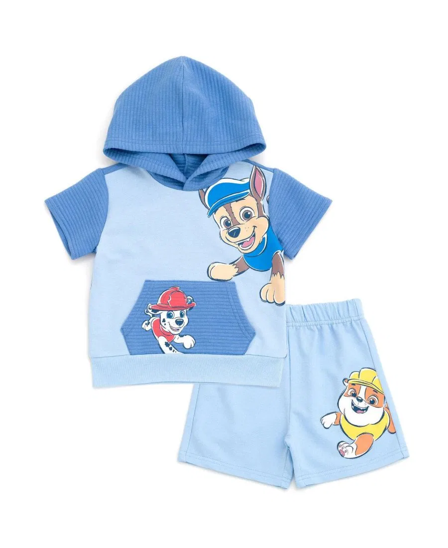 Комплект из худи и шорт с принтом Paw Patrol, Light Blue