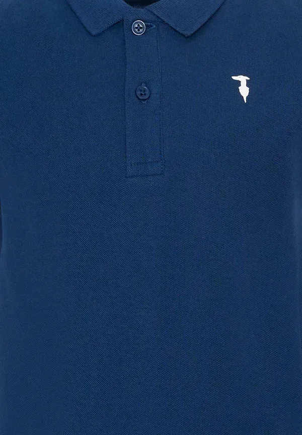 Футболка поло хлопок Tru Trussiardi Junior, синяя Tru Trussardi Junior — фото 3