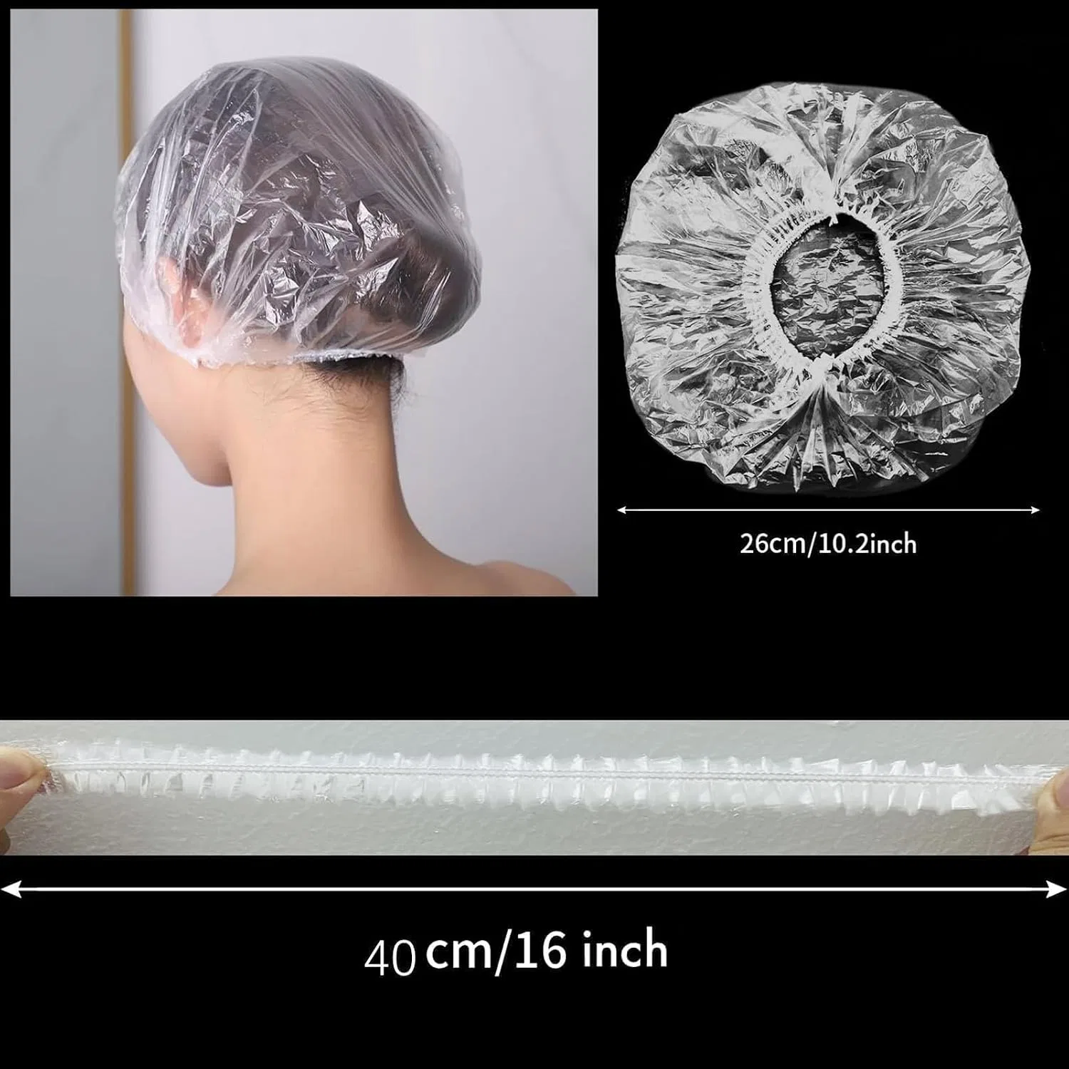 Шапочка для душа, 100 шт, 40 см, MZOYOURO — фото 2