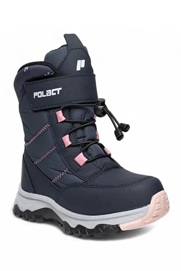 Детские снежные ботинки для девочек с принтом Bluefeet, Navy Blue Pink — фото 2