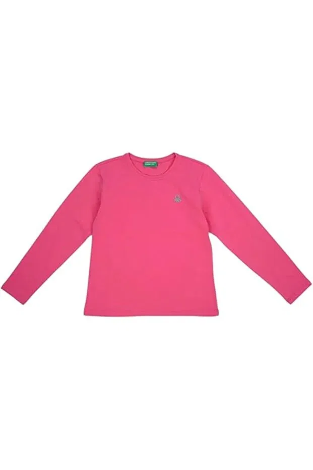 Детская футболка с длинным рукавом для девочек Benetton, Pink