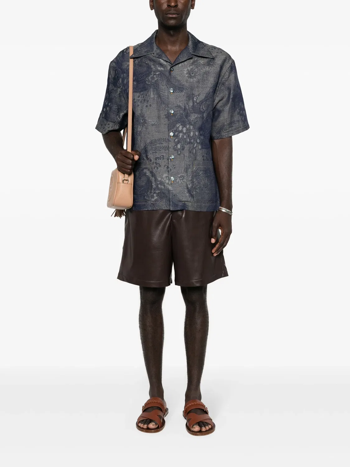 Рубашка с жаккардовым узором ETRO, синий — фото 4