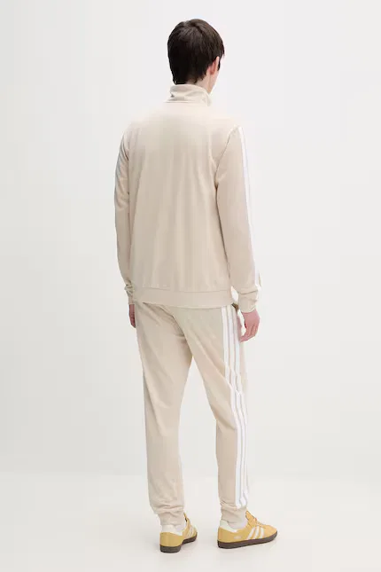 Спортивный костюм из эластичной ткани Adidas, бежевый — фото 4