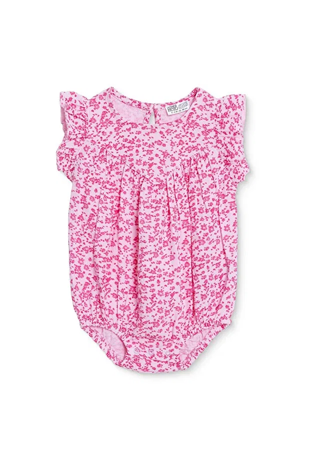 Детское боди для девочек с принтом Hellobaby baby girl body floral printed snap crew neck undershirt Ebebek Hello Baby, Pink Printed
