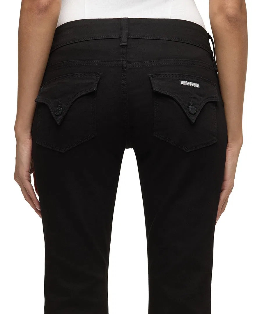 Джинсы с расклешенным кроем Beth Mid-Rise Baby Bootcut Hudson Jeans, Black — фото 4