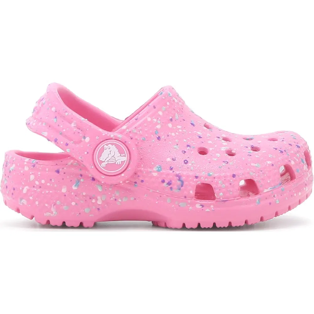 Детские классические сабо с графическим рисунком для малышей Crocs, Pink Splatter — фото 2