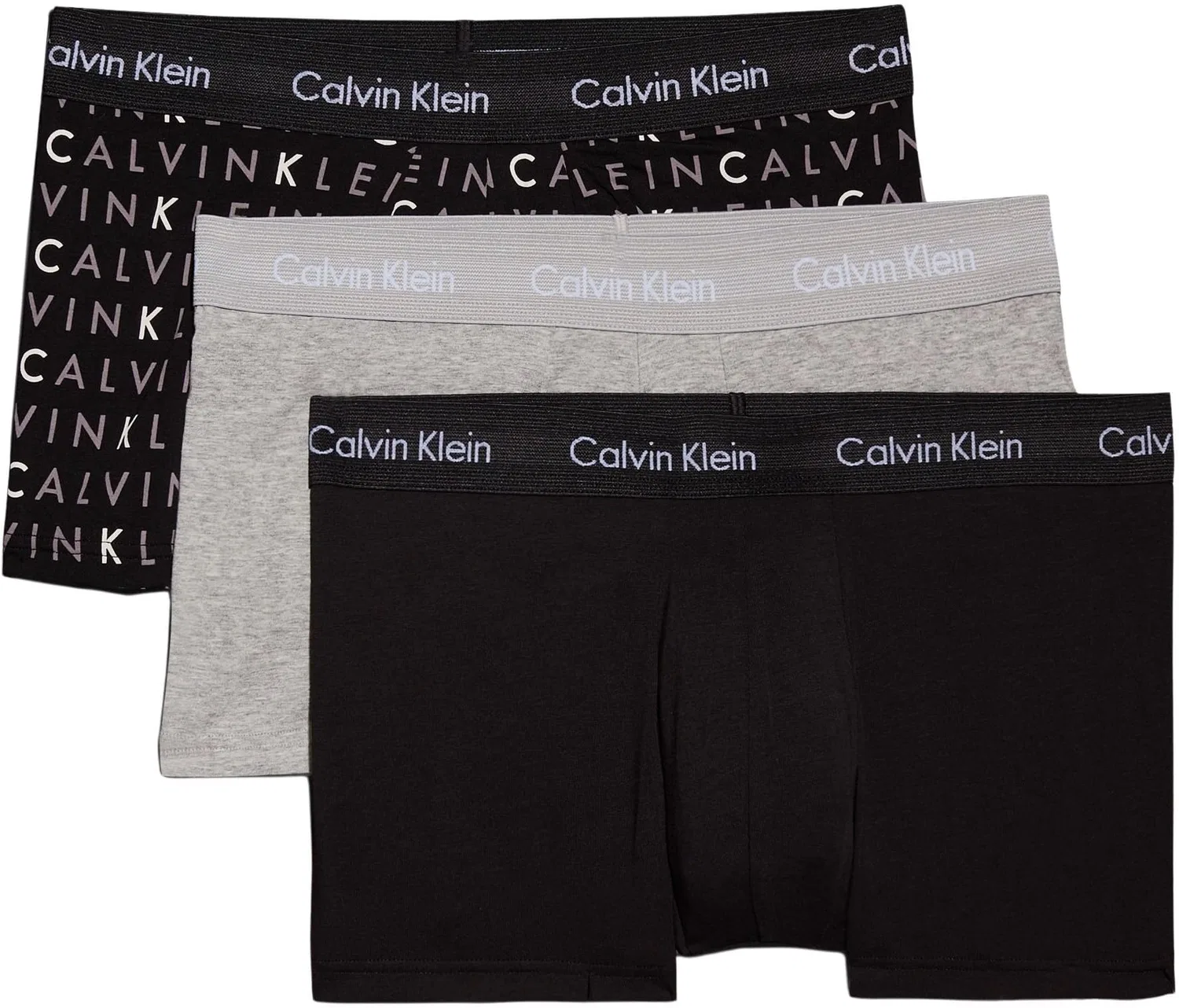 Мужские трусы-слипы из хлопка с эластаном Calvin Klein, Multicoloured (Black/Grey Heather/Subdued Logo)