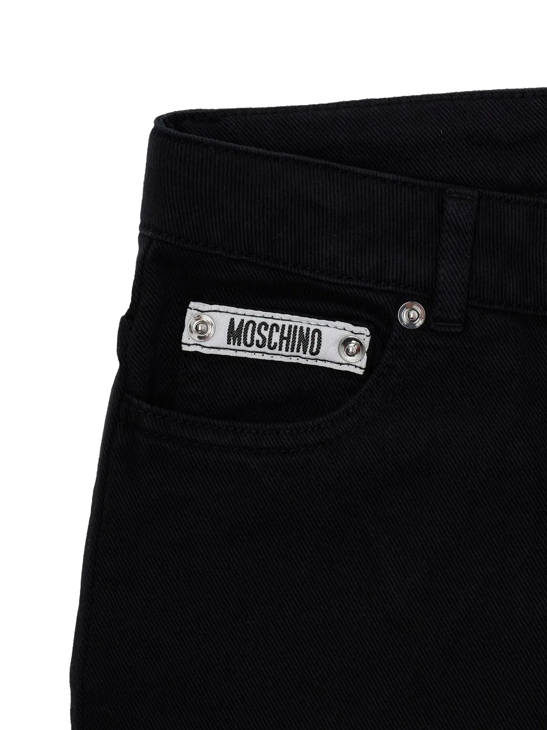 Хлопковые брюки с логотипом Moschino, черный — фото 2