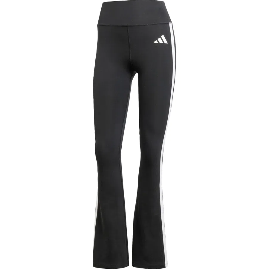 Леггинсы спортивные с расклешенным низом Optime Essentials 3-Stripes Flared adidas, Черно-белый — фото 3
