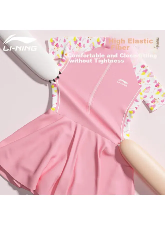 Купальник слитный с шортами 734 Li-Ning, розовый — фото 2