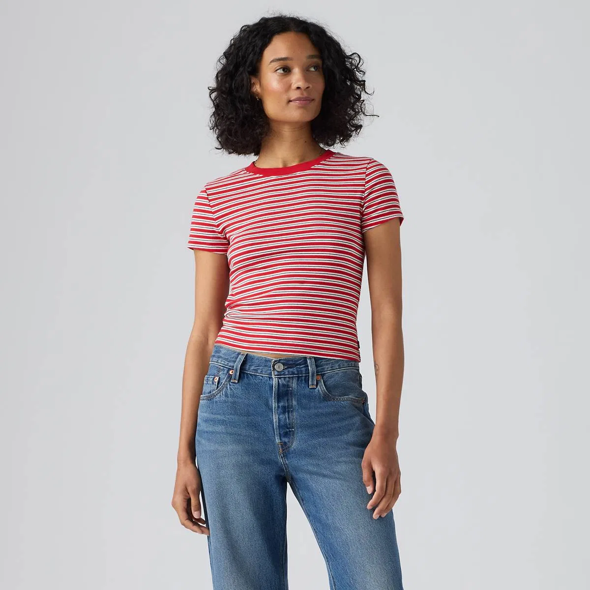 Незаменимая детская футболка Levi's, Bliss Stripe True Red - Red — фото 3