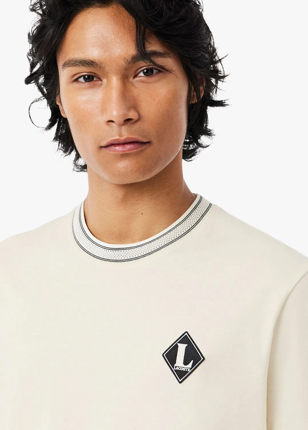 Футболка Classic Fit Lacoste, кремовый — фото 3