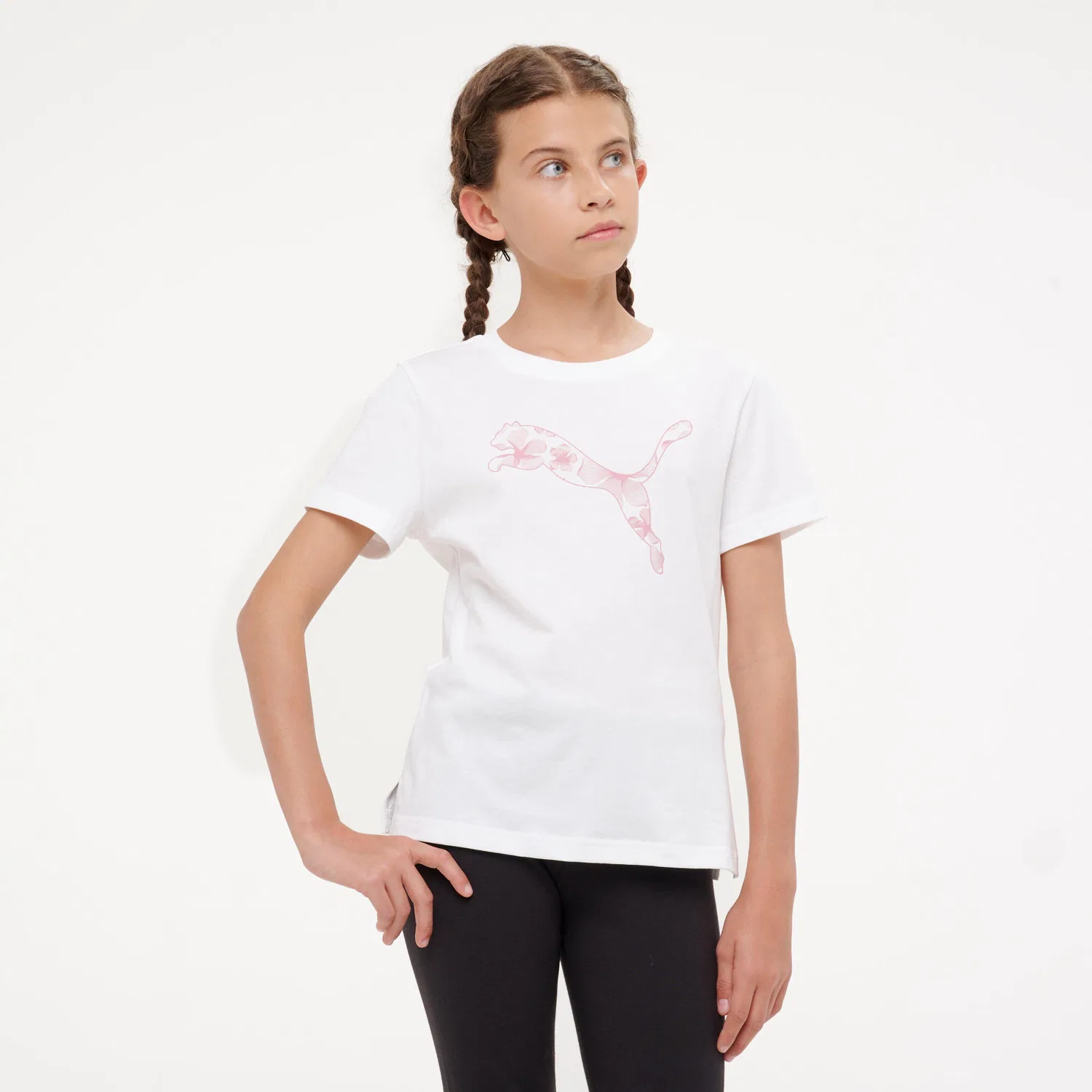 Детская хлопковая футболка Puma, Weiss