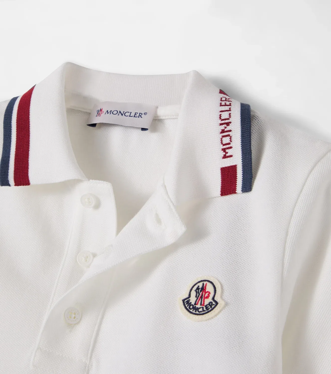 Комплект из хлопкового поло и шорт Moncler Enfant, белый — фото 4
