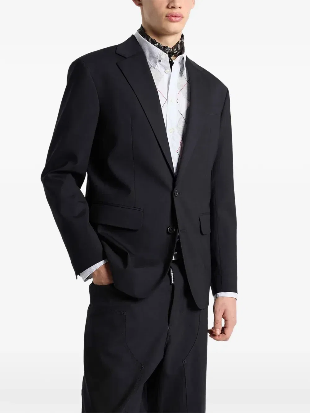 Шерстяной пиджак Dan из камвольной шерсти Tailored2 DSQUARED2, черный — фото 3